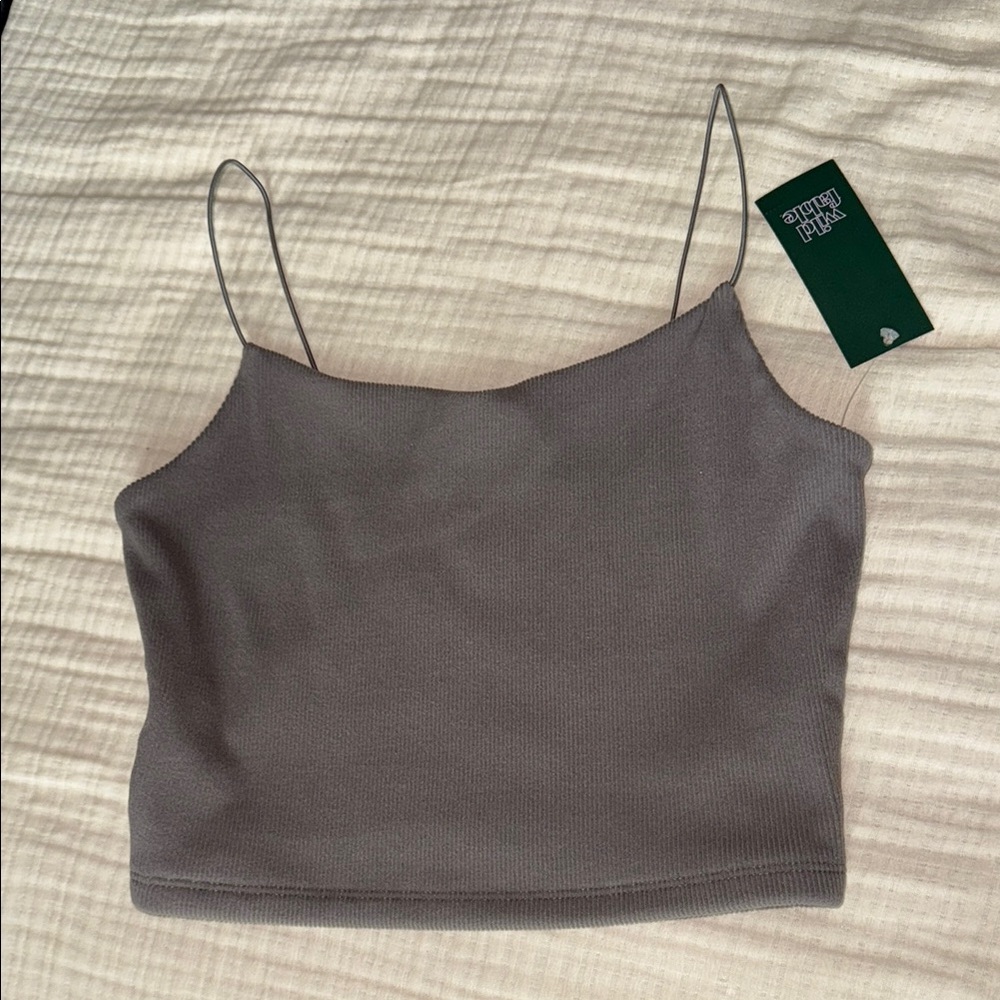 Wild Fable Gray Sleeveless Crop Camisole